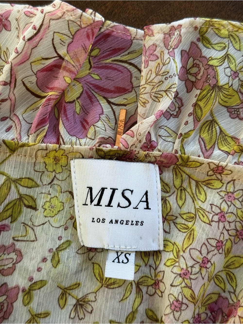 MISA LA Jolie Floral Ruffle Cutout Mini Dress XS - Picture 5 of 6